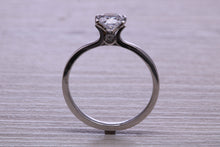 Load image into Gallery viewer, One carat Moissanite Diamond set in Four Claw Platinum Solitaire