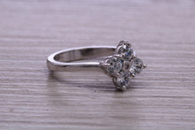 Load image into Gallery viewer, Moissanite Diamond Cluster set Platinum Ring