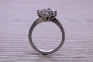 Moissanite Diamond Cluster set Platinum Ring