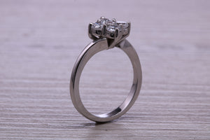 Moissanite Diamond Cluster set Platinum Ring