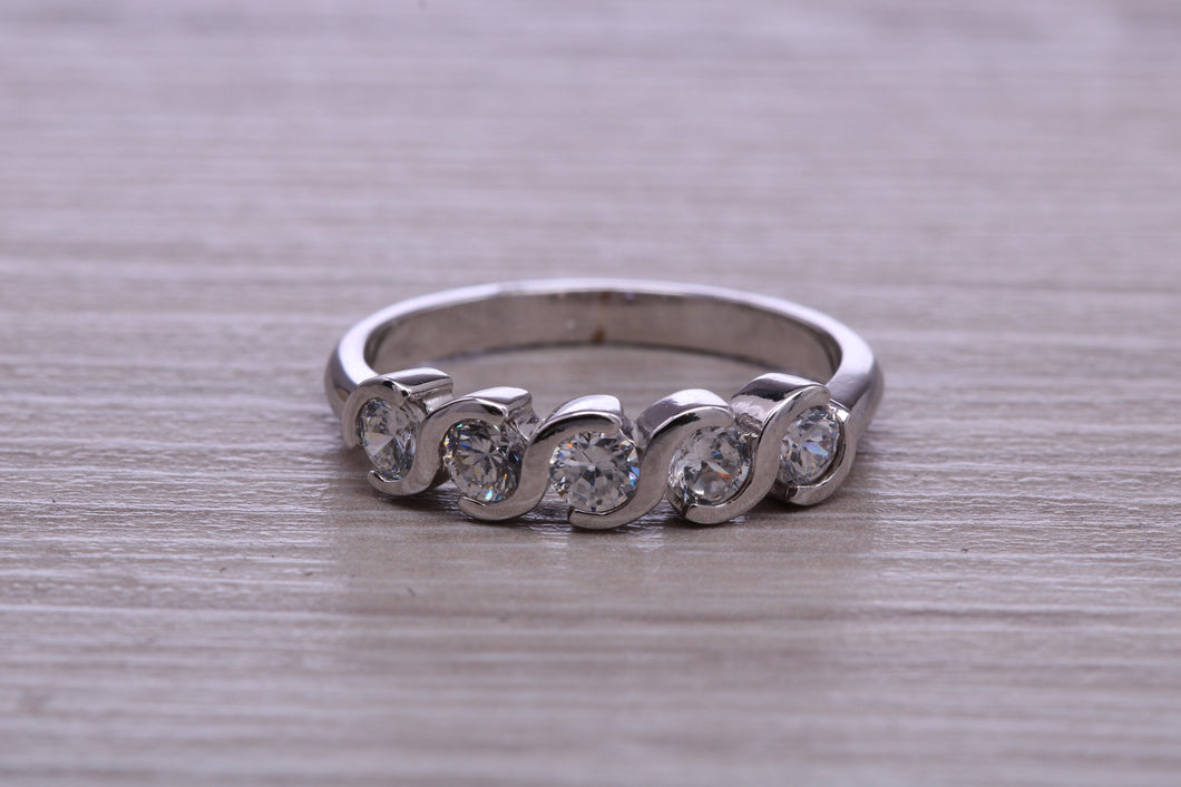 One carat Moissanite Diamond set Platinum Eternity Ring