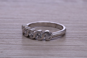 One carat Moissanite Diamond set Platinum Eternity Ring