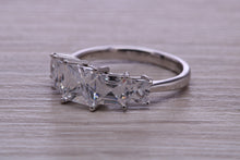 Load image into Gallery viewer, Very Dressy Four carat traditional Princess cut Moissanite Diamond Eternity Ring