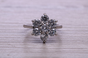 Two carat Seven Stone Moissanite Diamond Cluster Ring