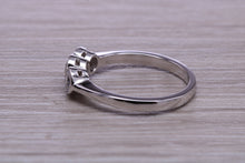 Load image into Gallery viewer, One carat Moissanite Diamond Trilogy set Platinum Ring