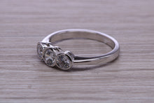 Load image into Gallery viewer, One carat Moissanite Diamond Trilogy set Platinum Ring