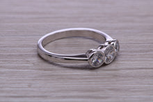 Load image into Gallery viewer, One carat Moissanite Diamond Trilogy set Platinum Ring