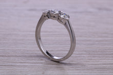 Load image into Gallery viewer, One carat Moissanite Diamond Trilogy set Platinum Ring