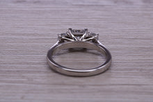 Load image into Gallery viewer, 1.50ct Square and Round cut Moissanite Diamond set Platinum Trilogy Ring