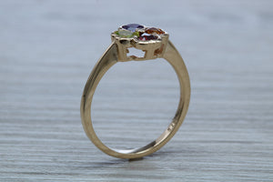 Four Clover Leaf Multi Gemstone set Ring