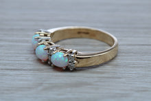 Load image into Gallery viewer, Fiery Opal and Diamonds set Yellow Gold Ring