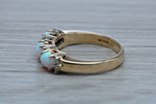 Load image into Gallery viewer, Fiery Opal and Diamonds set Yellow Gold Ring