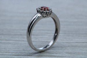 Petite Ruby and Diamond Cluster Ring