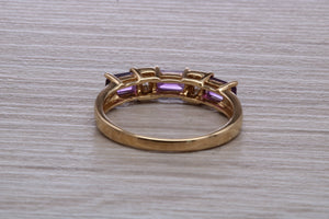 Amethyst and Diamond set Yellow Gold Ring