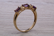 Load image into Gallery viewer, Amethyst and Diamond set Yellow Gold Ring