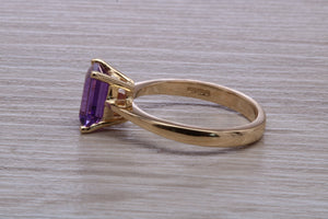 Natural Amethyst set Yellow Gold Ring