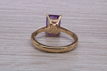 Load image into Gallery viewer, Natural Amethyst set Yellow Gold Ring