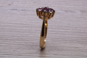 Amethyst and Diamond set Yellow Gold Cluster Ring