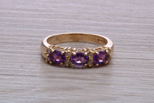 Load image into Gallery viewer, Amethyst and Diamond set Yellow Gold Ring