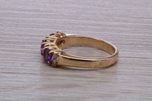 Load image into Gallery viewer, Amethyst and Diamond set Yellow Gold Ring