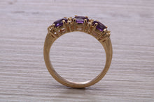 Load image into Gallery viewer, Amethyst and Diamond set Yellow Gold Ring