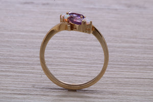 Amethyst and Opal set Yellow Gold Ring