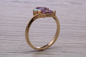 Amethyst and Opal set Yellow Gold Ring