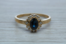 Load image into Gallery viewer, Blue Sapphire and Diamond Ring