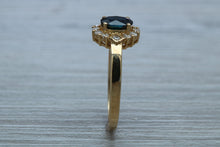 Load image into Gallery viewer, Blue Sapphire and Diamond Ring