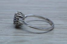 Load image into Gallery viewer, Halo set Blue Sapphire and Diamond Ring