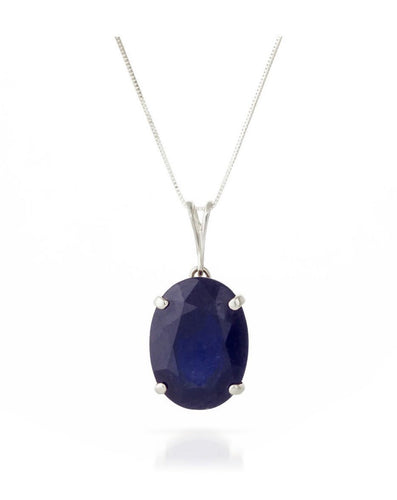 Oval cut Blue Sapphire Solitaire Necklace