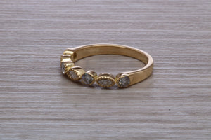 Yellow Gold Marquise and Round cut Diamond set 18ct Yellow Gold Band