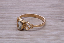 Load image into Gallery viewer, Swiss Blue Topaz set Yellow Gold Ring