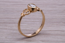 Load image into Gallery viewer, Swiss Blue Topaz set Yellow Gold Ring