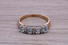 Load image into Gallery viewer, Sky Blue Topaz and Diamond set Yellow Gold Ring