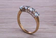 Load image into Gallery viewer, Sky Blue Topaz and Diamond set Yellow Gold Ring