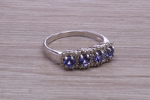 Load image into Gallery viewer, AAA Grade Tanzanite and Diamond set White Gold Ring