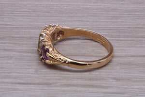 Multi Gemstone set Yellow Gold Ring