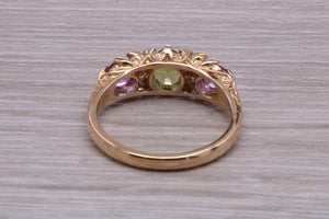 Multi Gemstone set Yellow Gold Ring