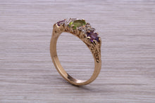 Load image into Gallery viewer, Multi Gemstone set Yellow Gold Ring