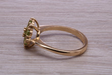 Load image into Gallery viewer, Peridot and Diamond Gemstone Cluster Ring