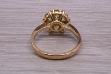 Load image into Gallery viewer, Peridot and Diamond Gemstone Cluster Ring