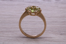 Load image into Gallery viewer, Peridot and Diamond Gemstone Cluster Ring