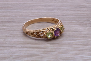 Multi Gemstone set Yellow Gold Ring