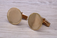 Load image into Gallery viewer, Large Round Gentlemen&#39;s Solid Gold Cuff Links