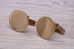 Large Round Gentlemen's Solid Gold Cuff Links