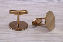 Load image into Gallery viewer, Large Round Gentlemen&#39;s Solid Gold Cuff Links