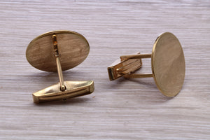 Large Round Gentlemen's Solid Gold Cuff Links