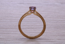 Load image into Gallery viewer, Quarter carat Natural Amethyst set Yellow Gold Solitaire