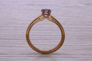 Quarter carat Natural Amethyst set Yellow Gold Solitaire